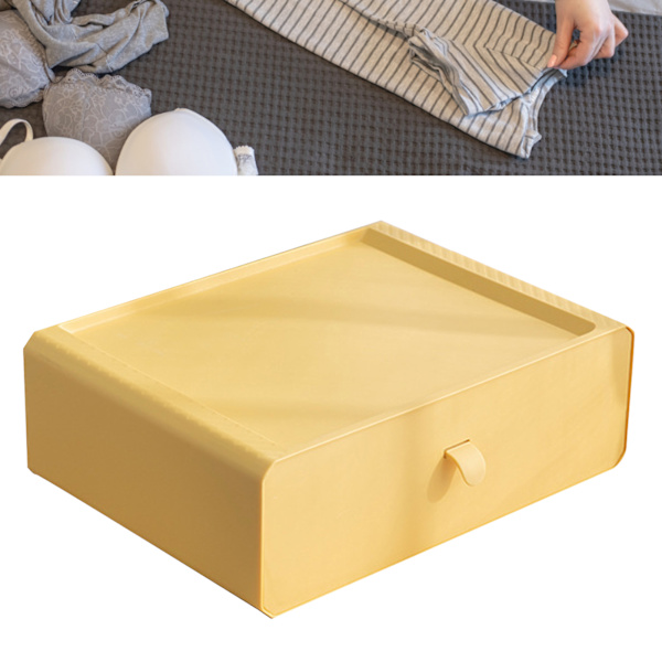 Förvaringslåda för underkläder, plast, 15 fack, låda, skrivbordstillbehör för strumpor, behåar, gul
