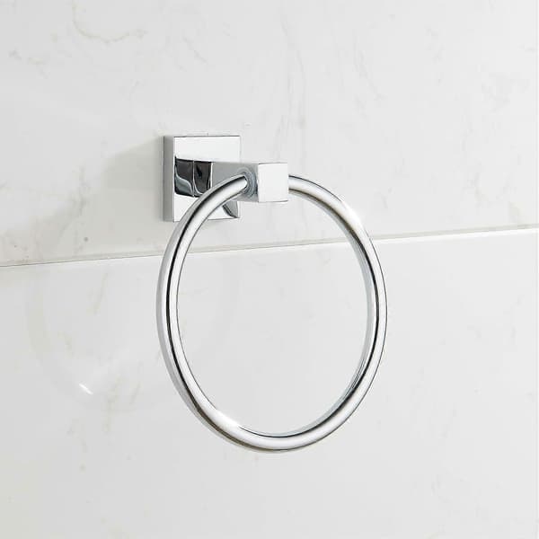 Baderom håndkle ring veggmontert enkel krom BGL