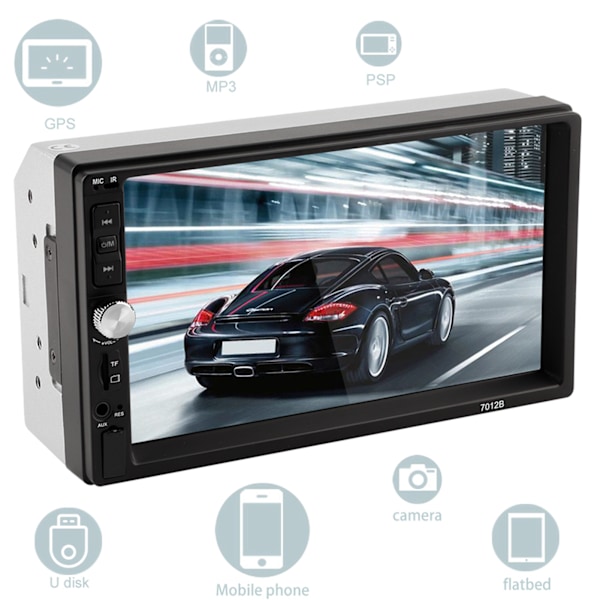 7 tuuman 2Din HD Auton Multimedia MP5-soitin USB/TF Stereo FM-radio Videosoitin Handsfree-puhelu