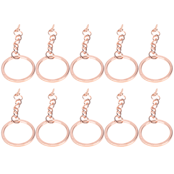 10 stk dekorasjonsnøkkelring med skrueøyepinn-kontakt DIY-tilbehør Rose Gold 30 mm / 1,2 tommer