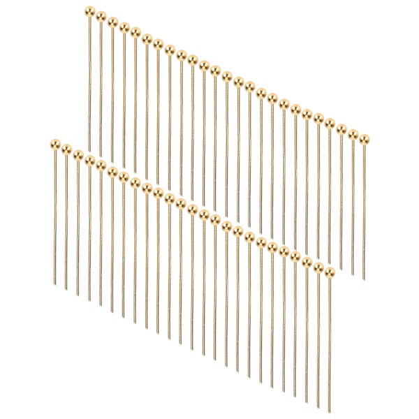 50 st Kulhuvudnålar Smycken Hänge DIY Hantverk Pärltillverkning Delar Tillbehör Guld 30mm / 1.18in