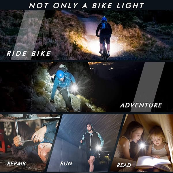 USB Rechargeable LED Bicycle Taillight Bike Rear Light and Headlight Set with Speedometer Odometer 0.2