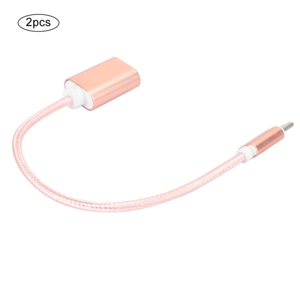 2 kpl TypeC-laastarijohto USB-laatikko USB-muistitikun kortinlukijan siirto OTG-sovitinkaapel розовый