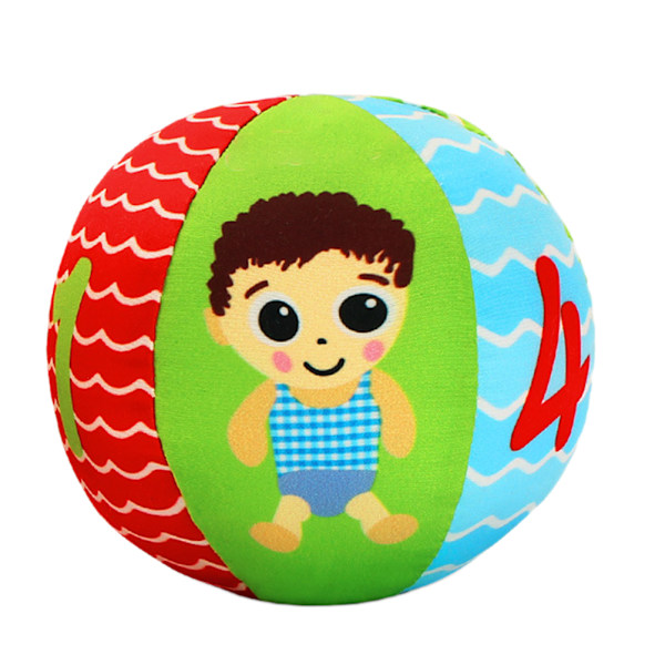 Baby Muticolor Soft Ball Toy Plush Cloth Ball Ring Bell Hand Grasp Educational Early Learning Toys