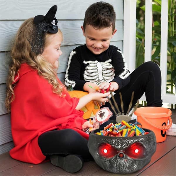 Halloween Dødningehoved Græskar Skål Græskar Slikskål Græskarfarve
