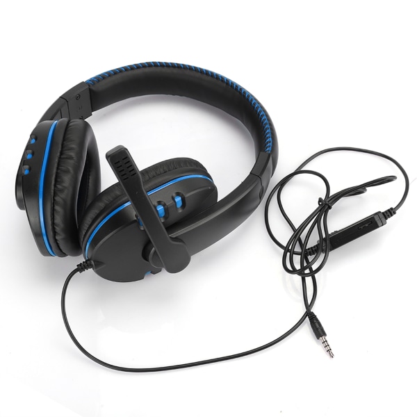 Huvudmonterade datorspelhörlurar Headset med hög prestanda för PS4 (bleu noir)