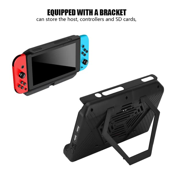 Multi Funktionel Kølestander Ventilatorer USB Drevet Køler Stand Kølepude til Switch Sort