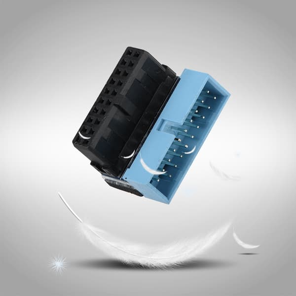 5 STK 90 graders vinklet USB 3.0 19-bens internt bundkort-header
