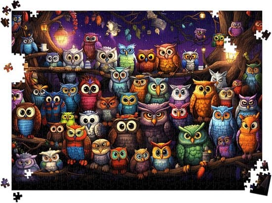 Pöllöpalapeli 1 000 palaa – 70 x 50 cm – 1 palapeli