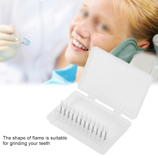 12 stk. FL2 Højhastigheds Sand Dental Slibehoved Sæt Reparation Polering Bur
