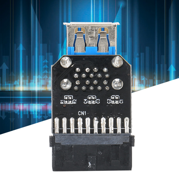 19PIN til 2-Port USB 3.0 Adapter Konverter Sort ABS Computerudstyr Tilbehør