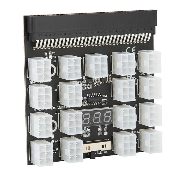 Strömförsörjningskort Adapter 17 Position Distributionsomvandlare Breakout PCB Modul 12V Svart