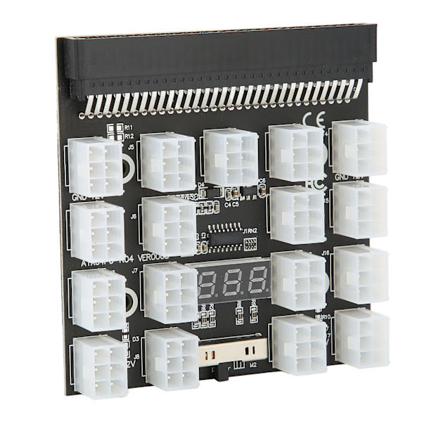 Strømforsyningskortadapter 17 Position Distributionskonverter Breakout PCB-modul 12V Sort