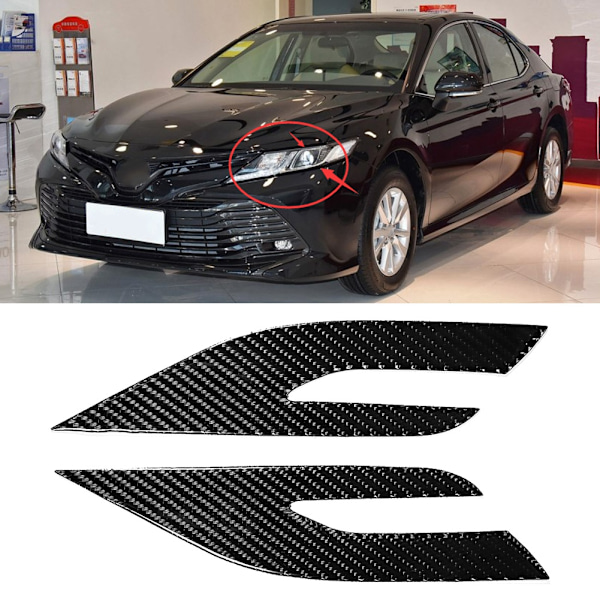 Hiilikuituinen Auton Etuvalon Peite Tarra Sopii Toyota Camry 2018-2019