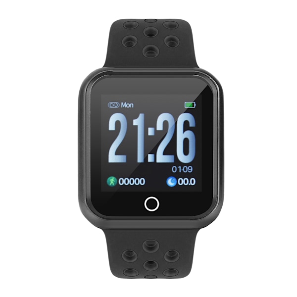 IP67 Vattentätt Smart Armband Blodtryck Pulsmätare Sport Stegräknare Klocka Svart