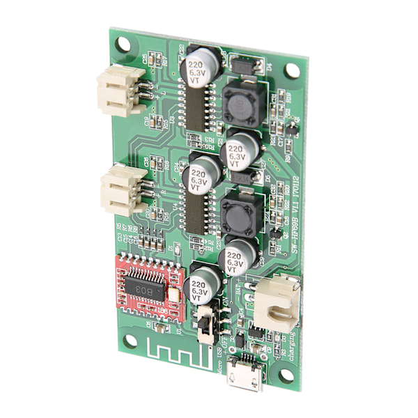 2x6W Bluetooth Effektförstärkarkort DC 5V/3.7V Litiumbatteri med Laddningshantering HF69B