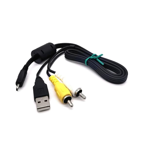 -E6 Kamera Mini 8-nastainen USB-datakaapeli video AV RCA Dual Multi-Function CoolPixille