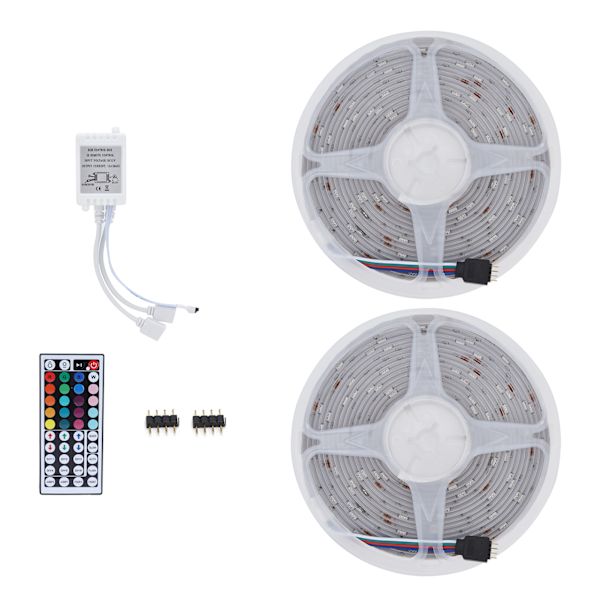10m/32.4ft LED Färgglad Ljusremsa med 44-knapps Fjärrkontroll 5050 RGB Infraröd Stämningsbelysning för Bröllop EU-kontakt 100‑240V
