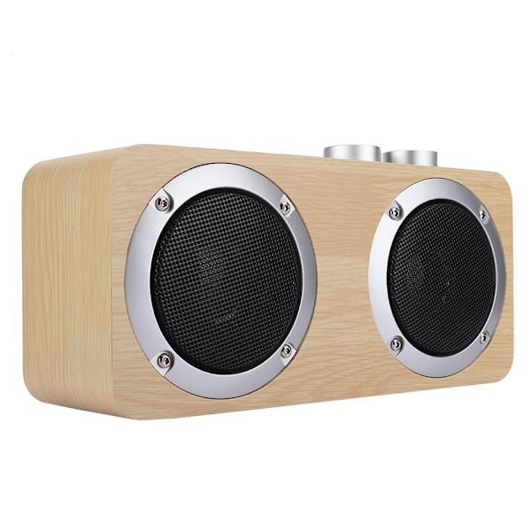 Högkvalitativ Mini Subwoofer-högtalare i Trä med Bluetooth, Vred och Ljudkabel