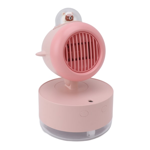 Mini-karhu viilentävä tuuletin USB-latauksella sumutuspöytätuuletin kannettava heilurilla varustettu tuuletin yövalolla toimitetaan sisäänrakennetulla akulla vaaleanpunainen