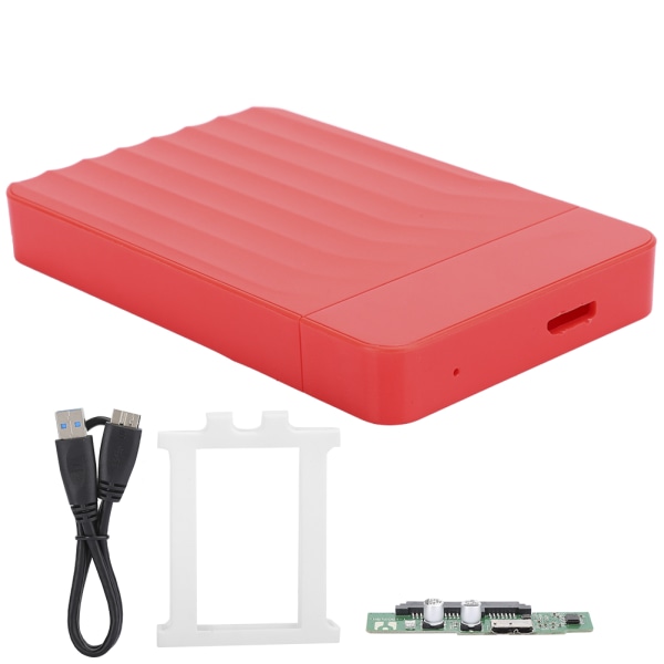 Harddisk-kabinett HDD-kapsling Notebook-deler USB3.0 2,5-tommers SATA til USB Solid State SSDRød