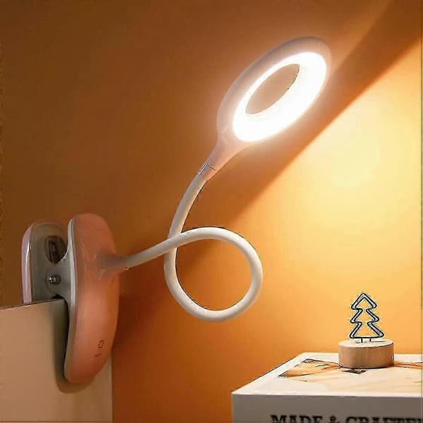 LED-klemme Læselampe Dæmpbar Øjenbeskyttelse Bordlampe Pink