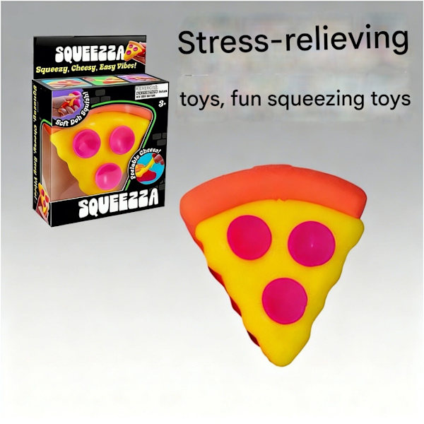 3 st Pizza Squeeze Presentförpackning Mini Sensorisk Klämleksak