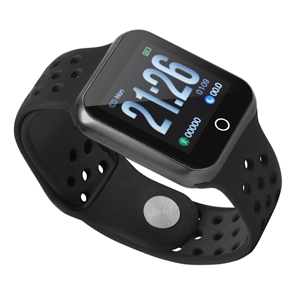 IP67 Vattentätt Smart Armband Blodtryck Pulsmätare Sport Stegräknare Klocka Svart