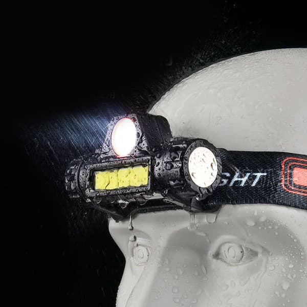 USB-ladbare hodelykt Multifunksjonell kraftig lommelykt Magnet LED-hodelykt for utendørs campingfiske modell 101
