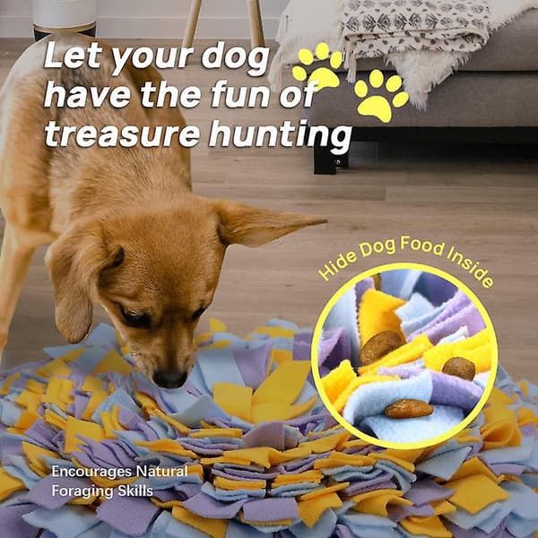 Dog Toy Training Mat Interactive Sniff Activation Toy Fabric Foldable Puppy Blanket with Interesting Scent, 45*45cm