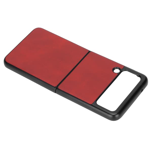 Leather Case for Samsung Galaxy Z Flip 3 Mobile Phone Shockproof Scratch Cover Red