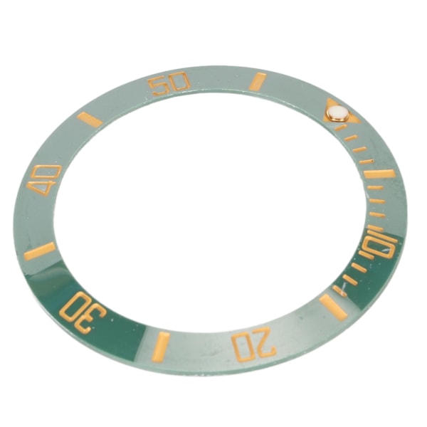 40mm Diameter Klocka Bezel Insats Ring Tydlig Skala Självlysande Keramisk Ersättningsbezel Insats Guld Karaktär Grön Baksida