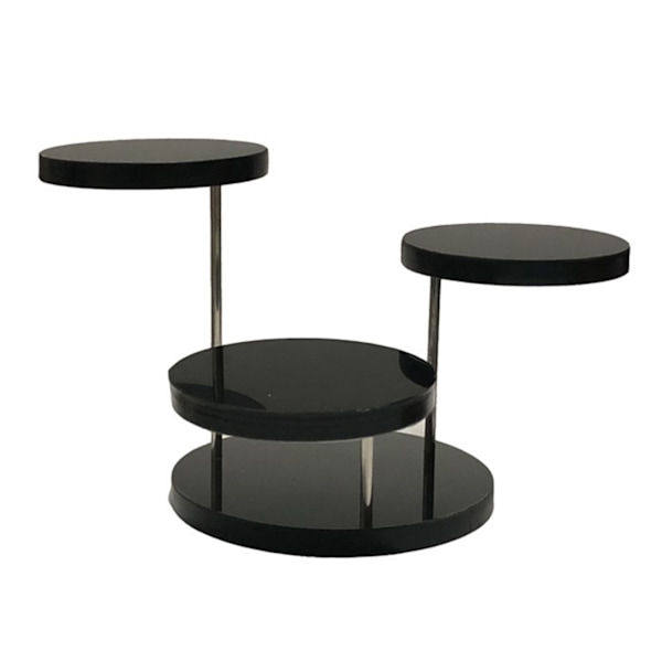 Rund Smykke Display Stand Multi Lag Ring Display Riser Stand Kage Dessert Rack Fest Dekorative Hylder 3 Lag Sort