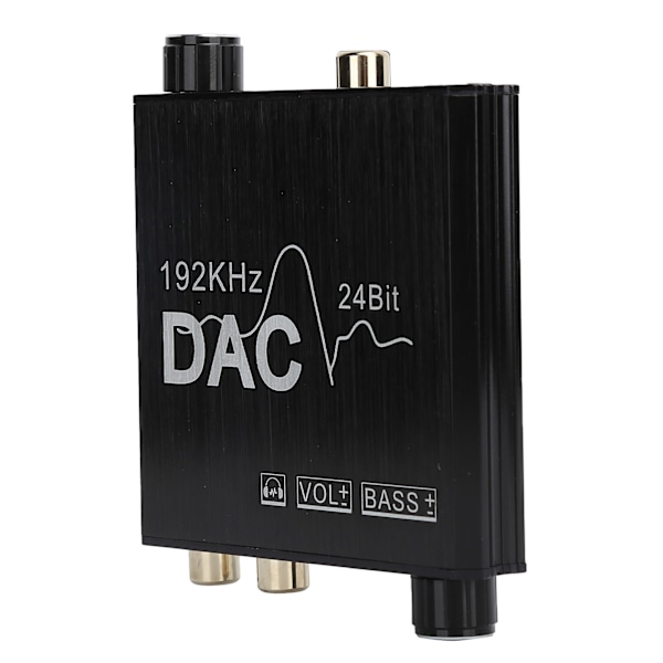 Digital til Analog Audio Konverter Adapter RCA 192KHz 24bit Bass Volumkontroll