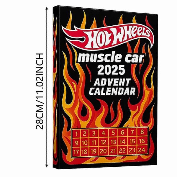 Hot Wheels Muscle Car 2025 Julekalender: 24 dage med legetøjsbiler