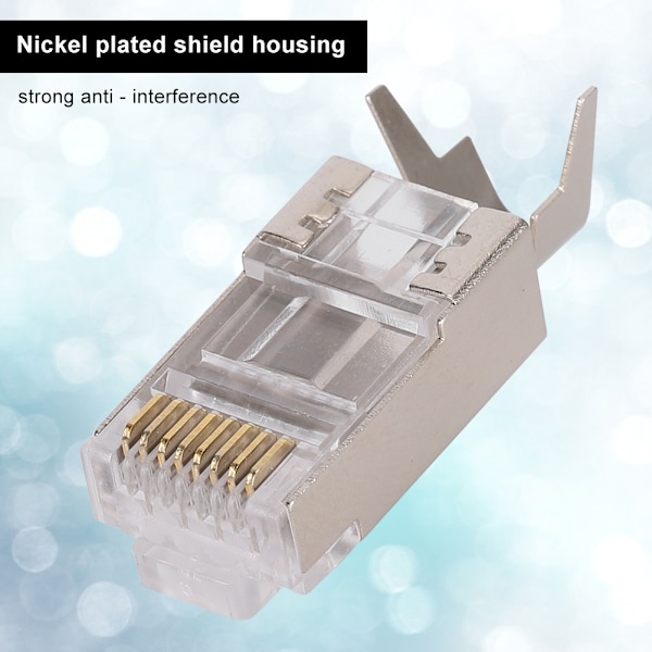 10 stk. Skjermet RJ45 8P8C CAT7 30GIP Kommunikasjonsnettverk Serverkontakter Ethernet-kabel RJ45