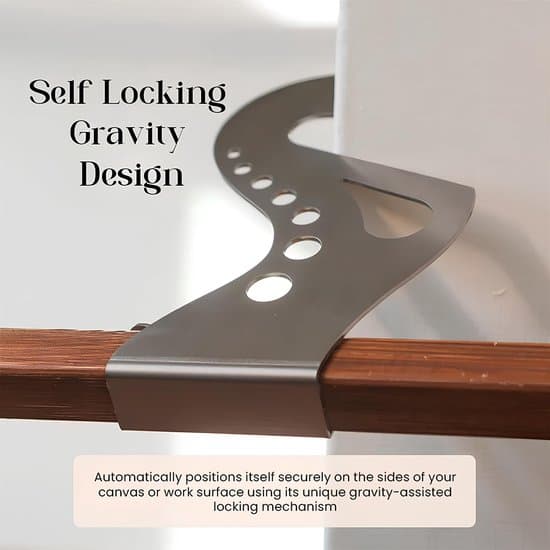 Painting Hand Rest - Metal Hand Bridge and Wrist Support - Adjustable Height and Angle - For Precise Drawing and Fine Details - Silver