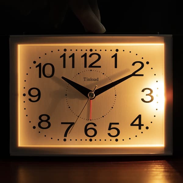 Large 6.5 Inch Silent Analog Alarm Clock, No Ticking, Gentle Wake, Beep, Volume Up, Snooze Function and Battery Operated