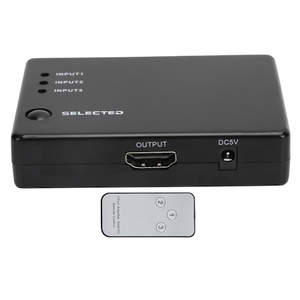 HighDefinition Multimedia Interface Switcher 3 inn 1 ut 1080P Konverter med Fjernkontroll