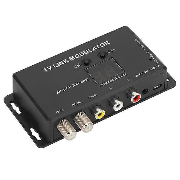 TM70 UHF TV LINK-modulator AV til RF-omformer IR-forlenger med kanalvisning USB 5V