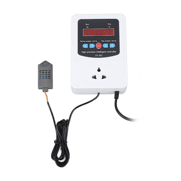 1500W Digital Luftfuktighetskontroller LCD-Display Fuktighetsregulator Plast Timing Luftfuktighetskontroller för Hem Gård Växthus EU Standard 220V