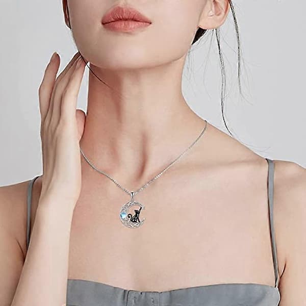 Livets träd halsband 1 st Silver Keltisk knut Månsten Hänge Dam Smycken