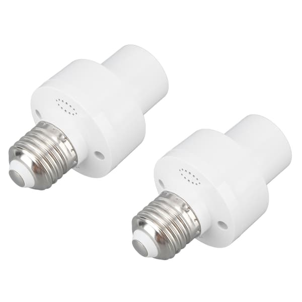 2 st Smart Light Socket Trådlös Röststyrning E27 Skruvport 100V-250V Vit