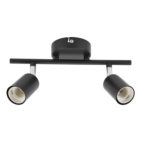Infälld Taklampa Spårljushållare 2 Lampor Roterande Justerbar Lamphållare för E27 Glödlampa LED-Glödlampor