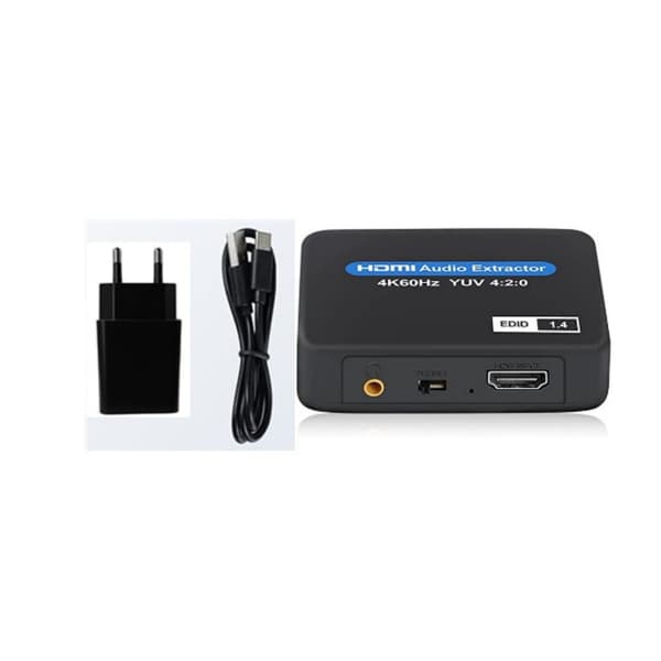 HDMI 2.0 lydsplitter, SPDIF/3.5 digital optisk lydutgangsadapter, 4K