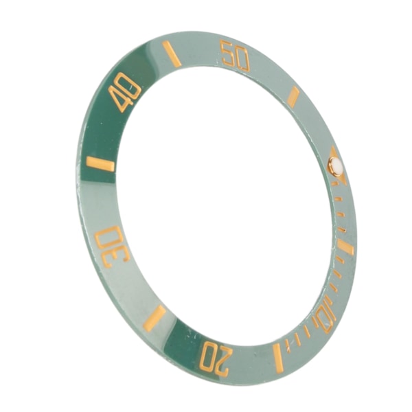 40mm Diameter Klocka Bezel Insats Ring Tydlig Skala Självlysande Keramisk Ersättningsbezel Insats Guld Karaktär Grön Baksida