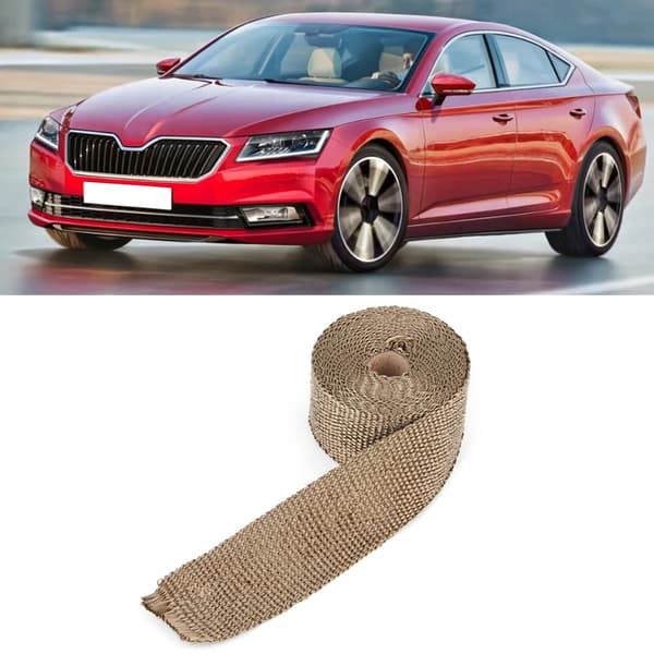 Bil Høy Varmeisolasjon Glassfiber Bil Eksosrør Wrap Tape Biltilbehør 5m