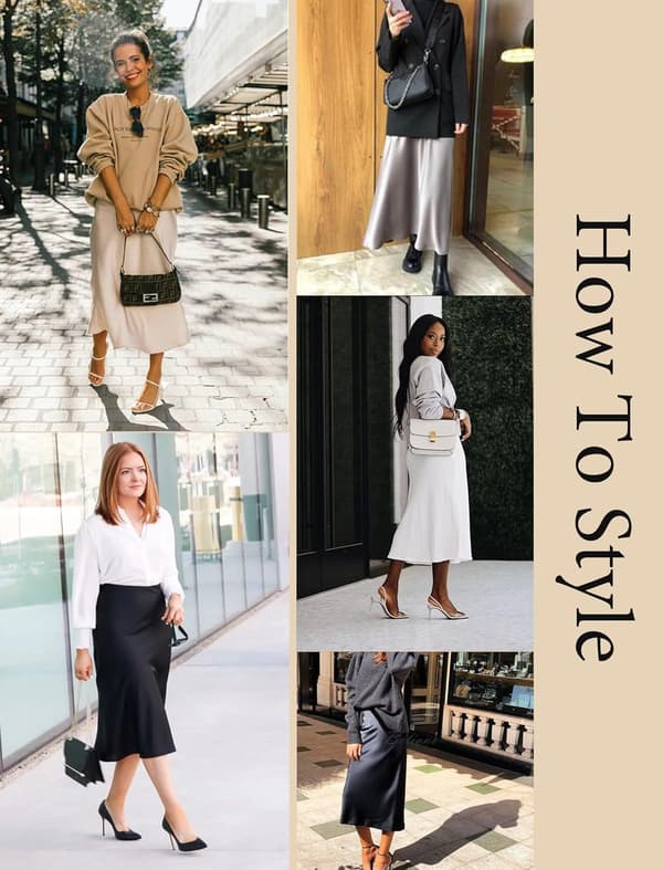Satin underkjole med blonder, passer til kvinder, lang underkjole sort[ALM] black M