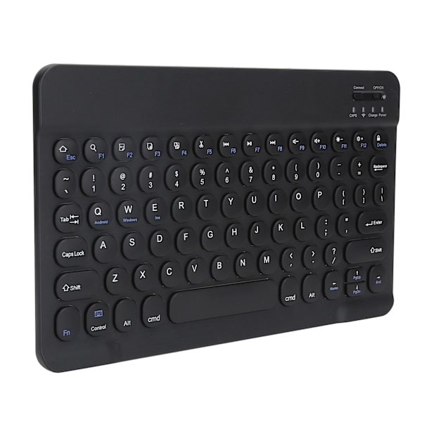 Trådløst Bluetooth-tastatur Nettbrett Smarttelefon Datatilbehør Rund Kappe 10tommer Svart