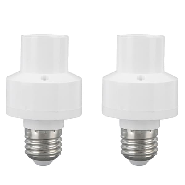 2 st Smart Light Socket Trådlös Röststyrning E27 Skruvport 100V-250V Vit